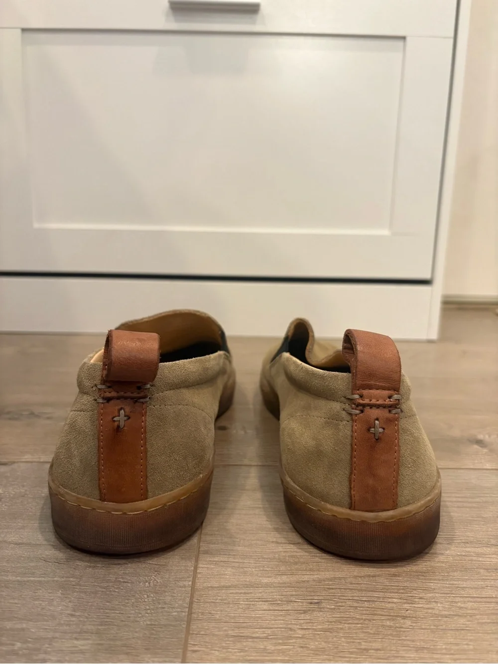 Luca Lactae Hevea Men's Sneakers Tan Brown Suede Slip-On Comfort Shoes Size 11